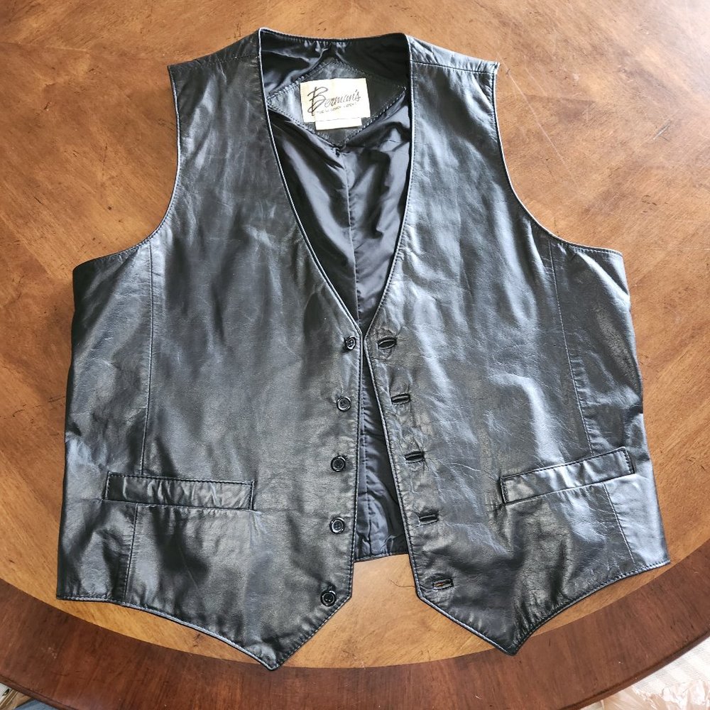 Berman's Leather Vest, Mens Size 44